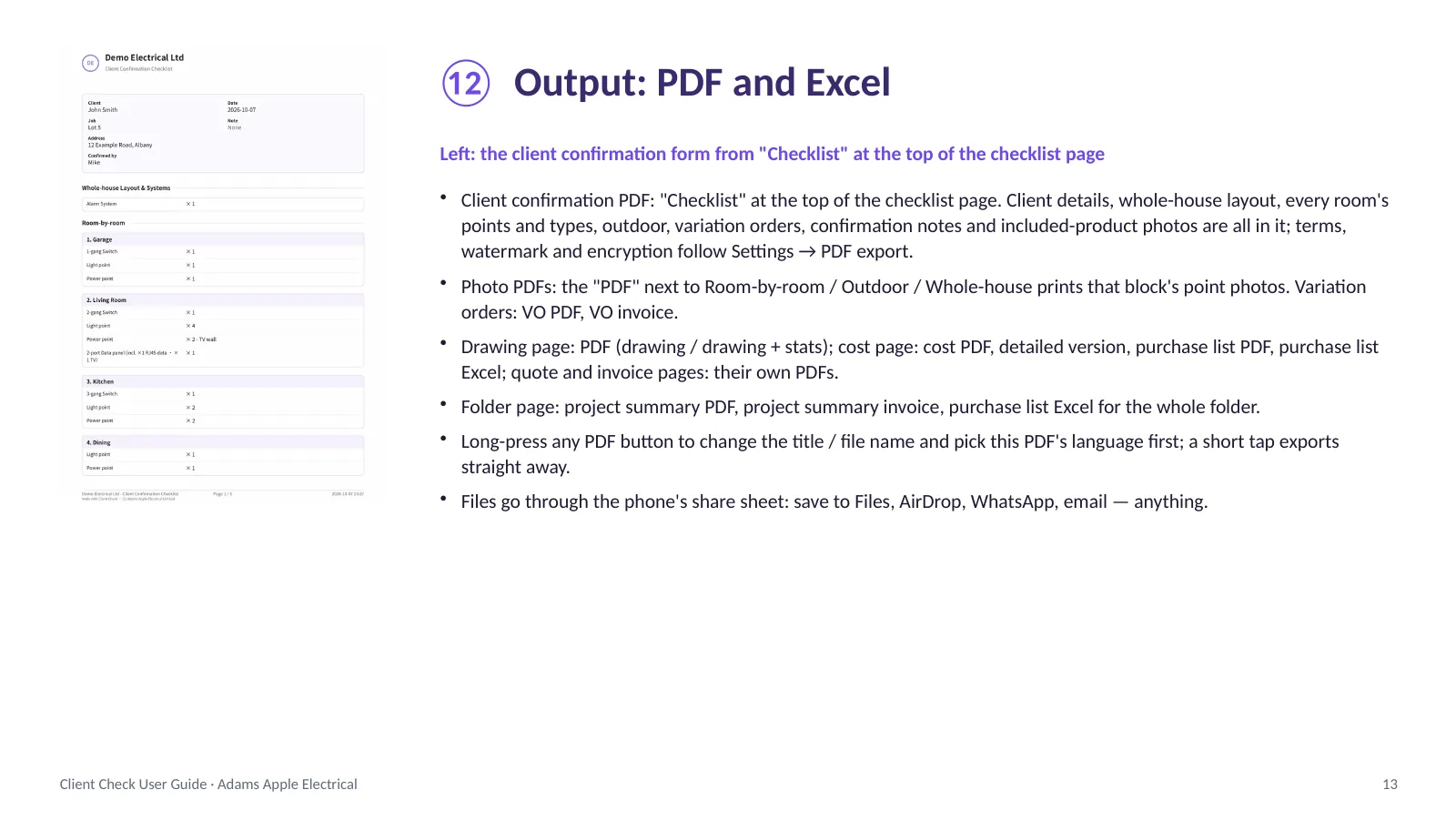 Client Check user guide, English, page 13